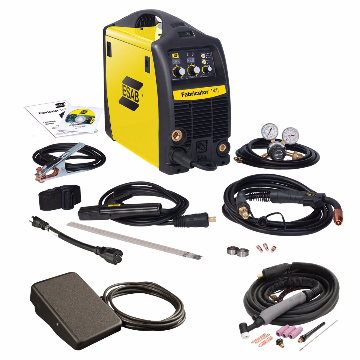 ESAB FABRICATOR 141I MULTIPROCES LASSYSTEEM, TIG TOORTS EN VOETBEDIENING (W1003141)