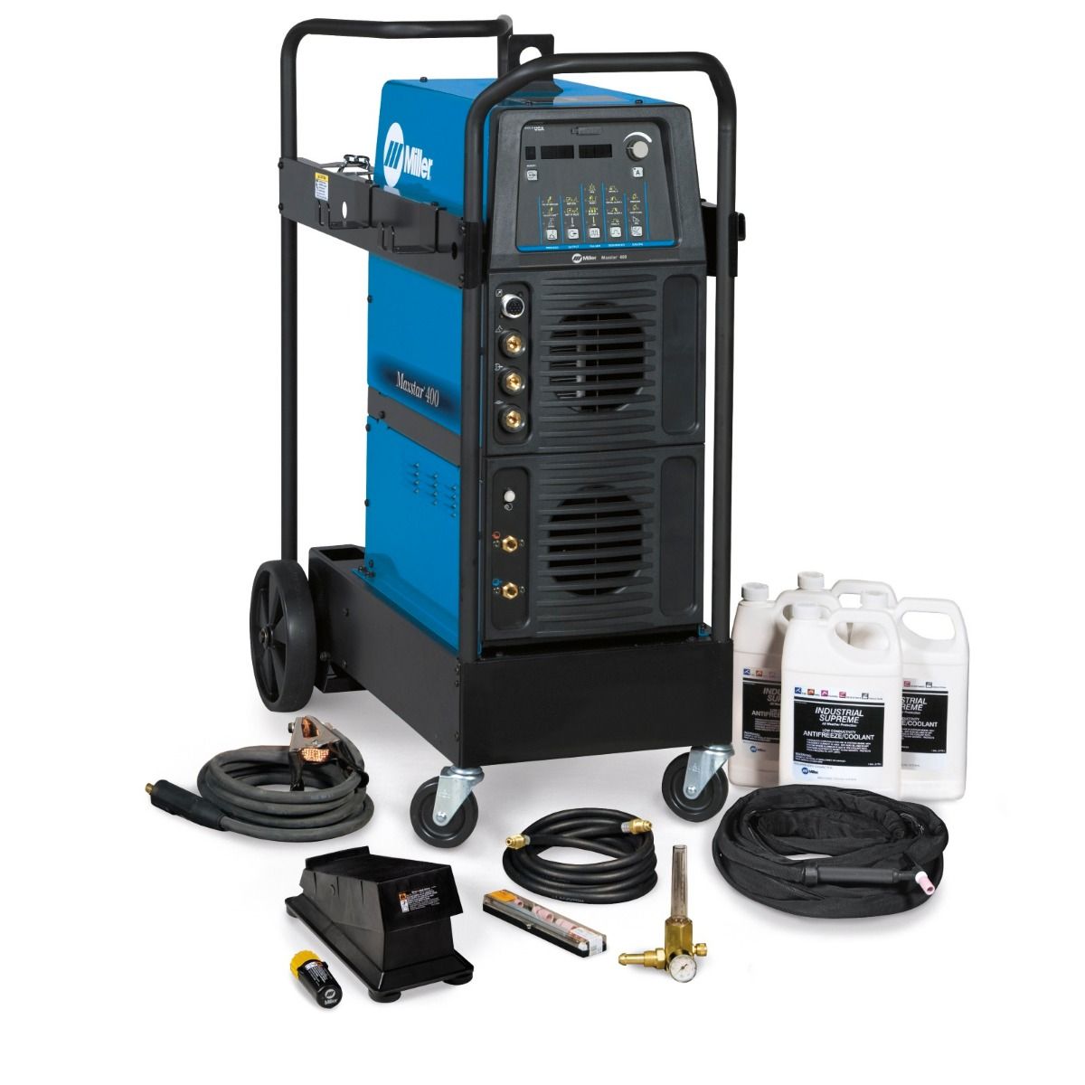 MILLER MAXSTAR 400 GELIJKSTROOM TIG LASAPPARAAT COMPLEET MET/DRAADLOZE VOETBEDIENING (951874)